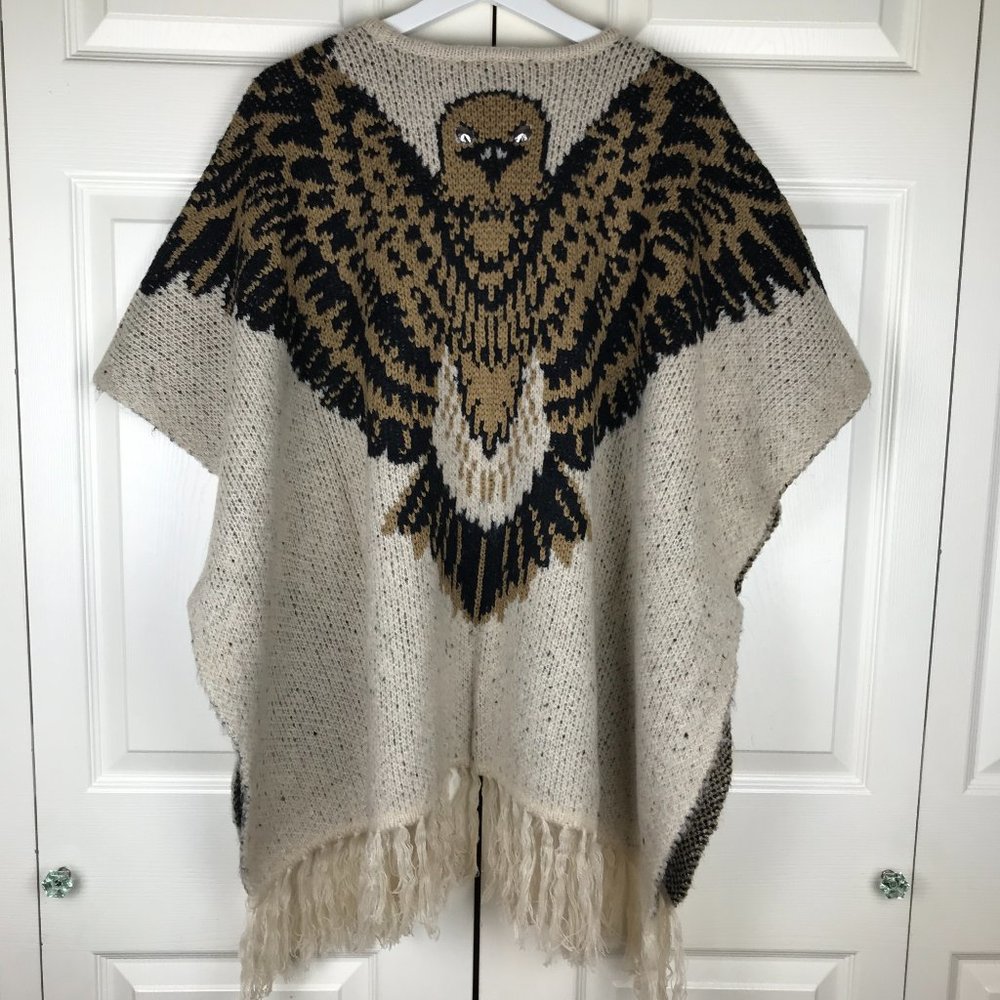 Vertigo Print Fringe Cardigan Open Front Eagle Eye - Picture 12 of 15